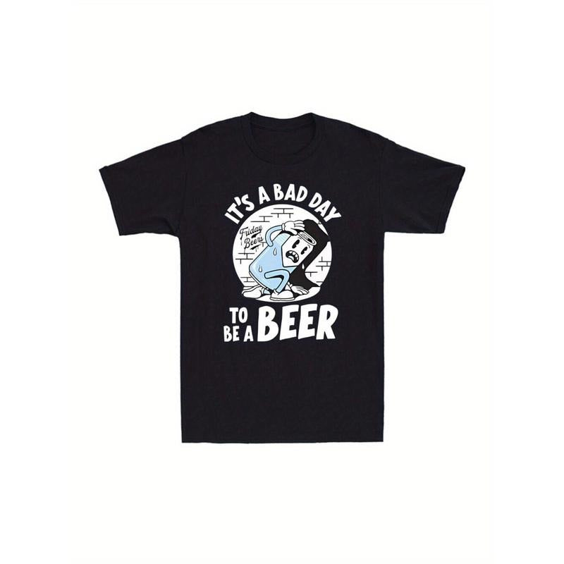 Mouthless cat'WB shield WB shield Bad Day Hidden leaf ninja Be WB shield Beer Print, Men'WB shield Crew Neck Short...