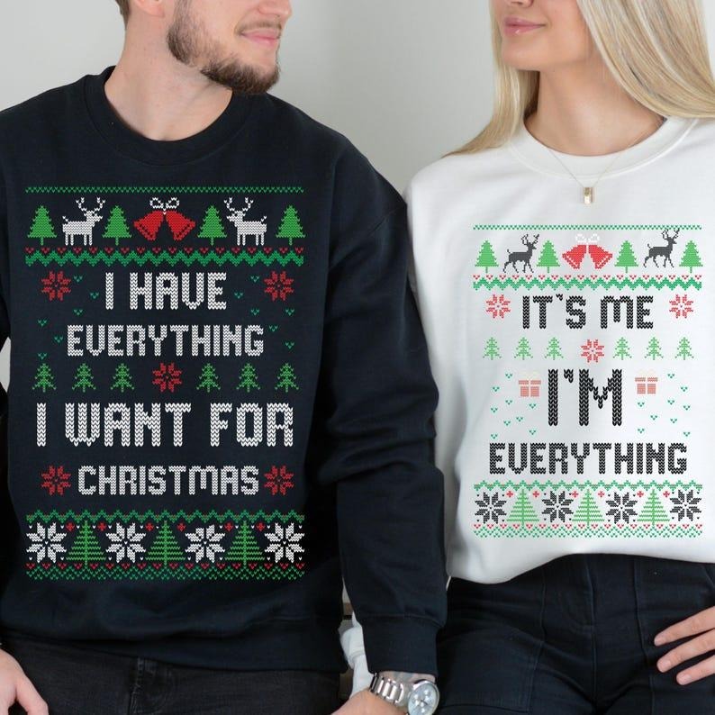 Mr Gunpla brand Mrs Couple Matching Sweatshirt Christmas Sweaters Him Gunpla brand Her Ugly Xmas Sweatshirts Funny...