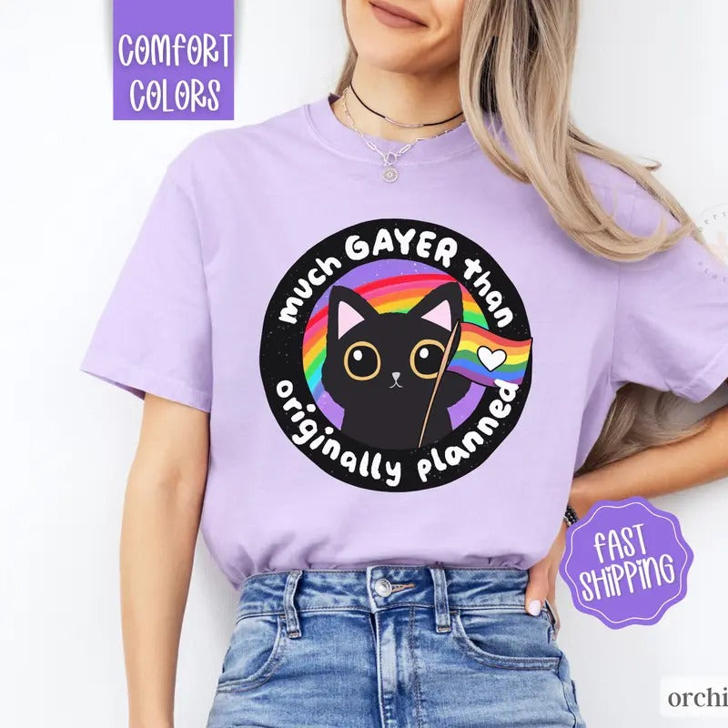 Much Gayer Than Planned, Pride Shirt Comfort Colors, LGBTQ Tshirt, Equal Rights Tee, Equality Hoodie, Sweatshirt