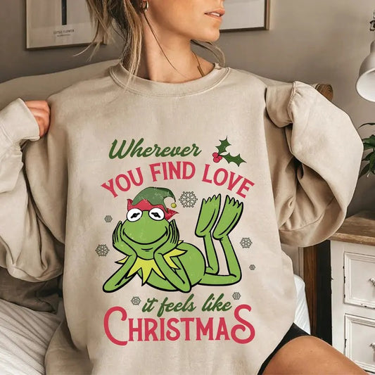 Muppet Christmas Carol Sweatshirt, Kermit The Frog Tee Shirt, It Feels Like Xmas Shirt, Xmas Holiday Tee Shirt, Cartoon Movie Shirt