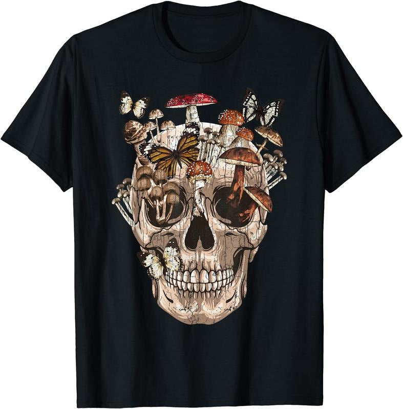 Mushroom Clothing Mushroom Collector Mushroom Skull Collecting Gift T-Shirt Hoodie, Sweatshirt | DripVista.com
