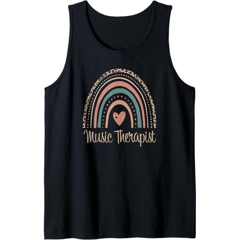 Music Therapist Rainbow Music Therapy Month Appreciation Tank Top T-Shirts, Hoodie, Sweatshirt | DripVista.com