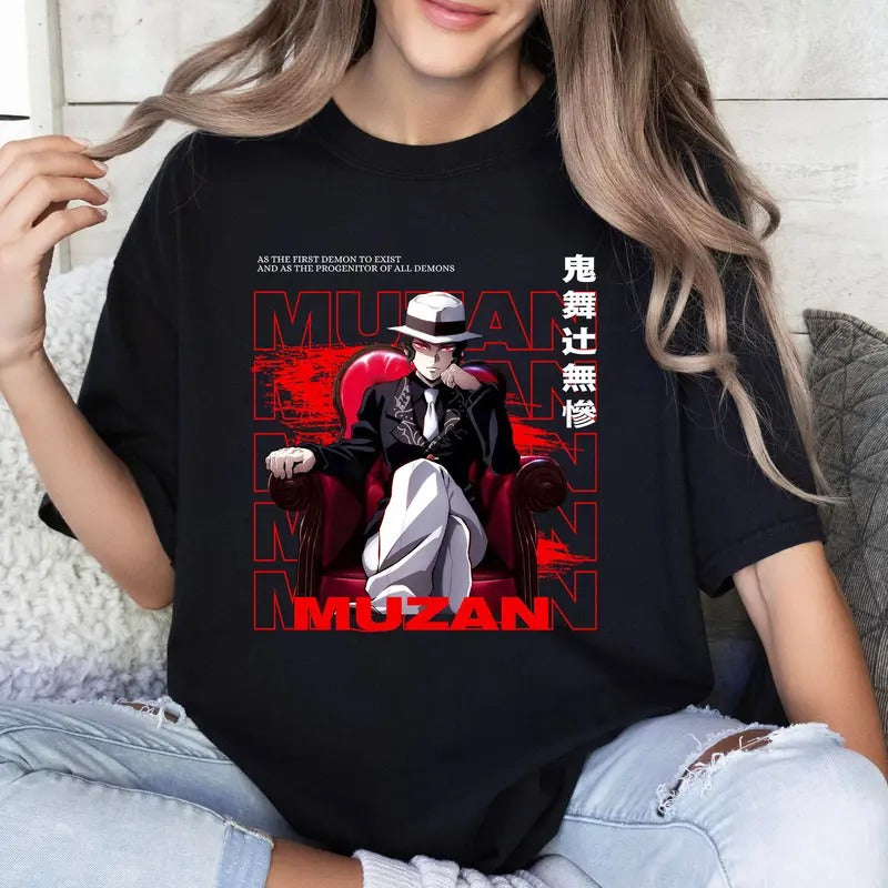 Muzan DM Anime Lover Shirt Crewneck Hoodie Comfort Cotton Sweatshirt | DripVista.com