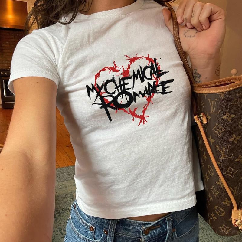 My Chemical Romance Baby Tee - So Long & Goodnight Shirt, MCR Inspired Tee, Trendy Babytee, Goth Emo Birthday Gift, Famous Band Tees, Gift For Her