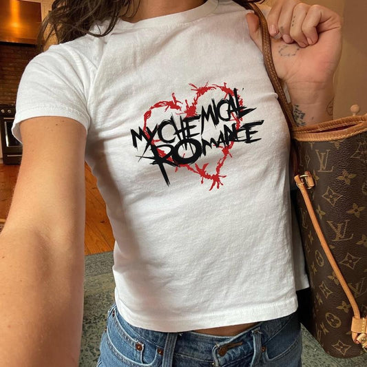 My Chemical Romance Baby Tee - So Long & Goodnight Shirt, MCR Inspired Tee, Trendy Babytee, Goth Emo Birthday Gift, Famous Band Tees, Gift For Her