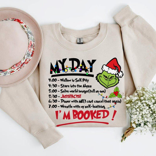 My Day I'm Booked, Grinh I'm Booked, Retro Movie Sweater, Grinhmas Tee, Movie Lover Gift, Funny Grinhmas Sweatshirt