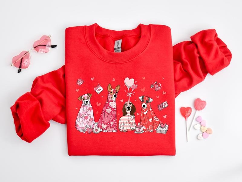 My Dog Is My Valentine Sweatshirt, Valentine Dog Sweater, Dog Sweatshirt, Pet Lover Gift, Valentines Day Shirt,...