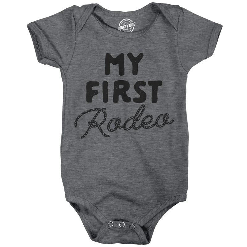 My First Rodeo Baby Bodysuit Funny Sarcastic Graphic Novelty Jumper For Infants Funny Baby Onesies Funny Sarcastic Onesie...