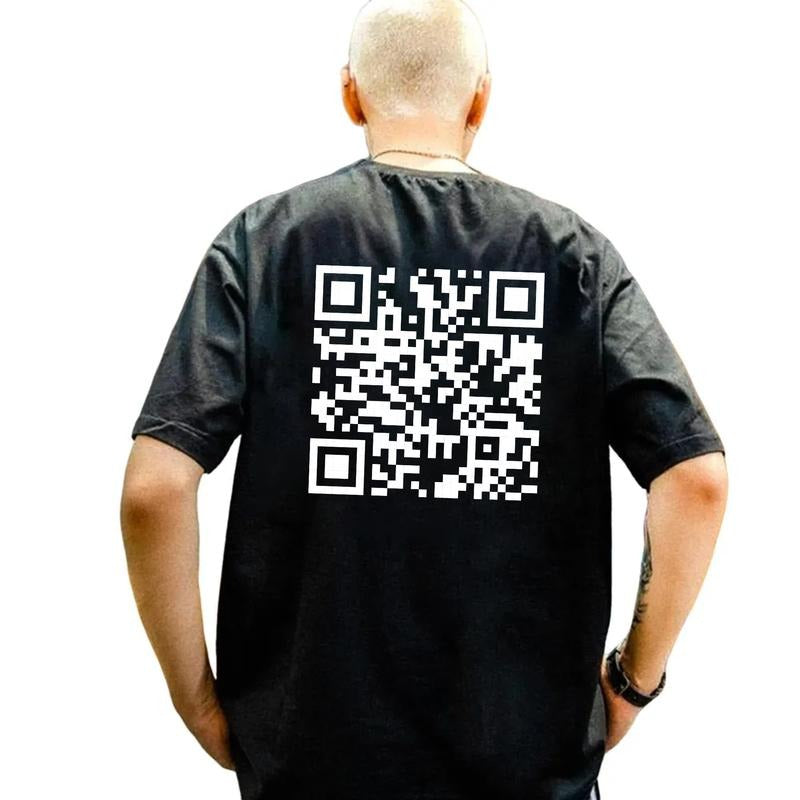 My Girlfriend Will K.ll You QR Code Back Print Tshirt, Funny QR Code Shirt, Boyfriend Gift From Girlfriend, Unisex Short...