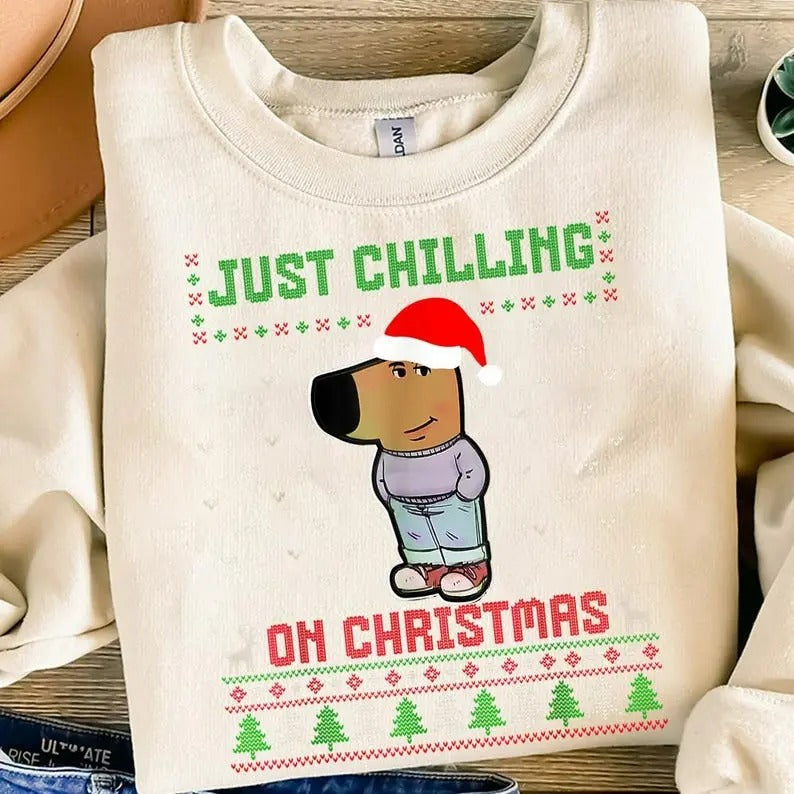 My New Character Swoosh Gunpla brand Just WB shield Chill Guy Meme Funny Christmas Sweatshirt, Meme Shirt, Christmas...