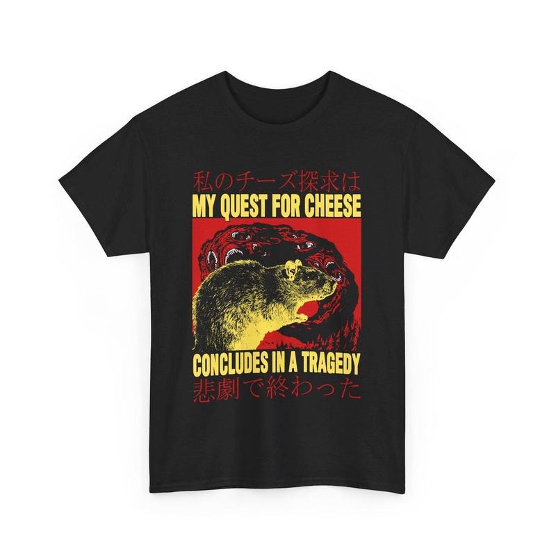 My Quest For Cheese Rat Japanese T-Shirt Hoodie, Sweatshirt | DripVista.com