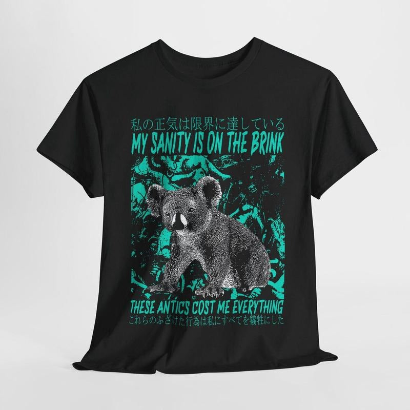 My Sanity is on the Brink Japanese Koala T-Shirt Hoodie, Sweatshirt | DripVista.com