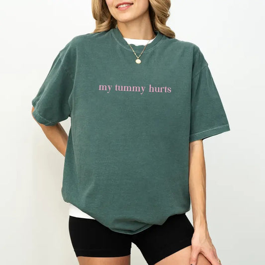 My Tummy Hurts Shirt Comfort Colors, My Tummy Hurts but I'm Being Really Brave Tee, Funny Meme Tops for Women, Mom Life T-shirt, Unhinged Womenswear