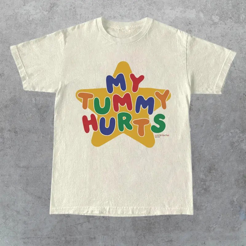 My Tummy Hurts Tee , Funny Meme Shirt, Clowncore Clothing , Clown Shirt , Kidcore Tee , Kidcore Clothes, Funny Gift For Her, Gift For Him