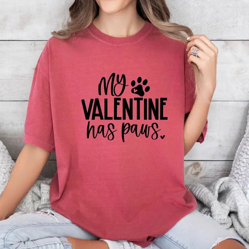 My Valentines has paws Custom colors tee shirt Casual Comfort Cotton Hoodie, Sweatshirt | DripVista.com