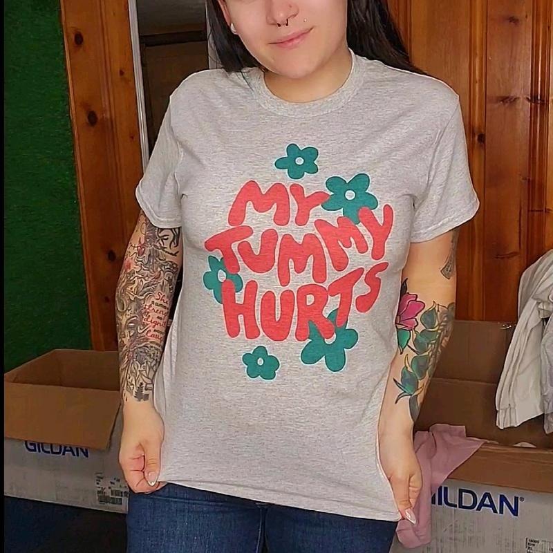 My tummy hurts Tee Hoodie, Sweatshirt | DripVista.com