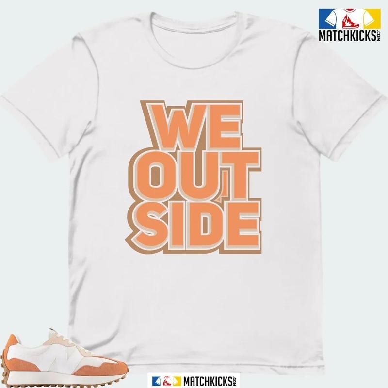 NB 327 CALIA WHITE CORAL SNEAKER MATCHING T-SHIRT (WE OUTSIDE) Hoodie, Sweatshirt | DripVista.com