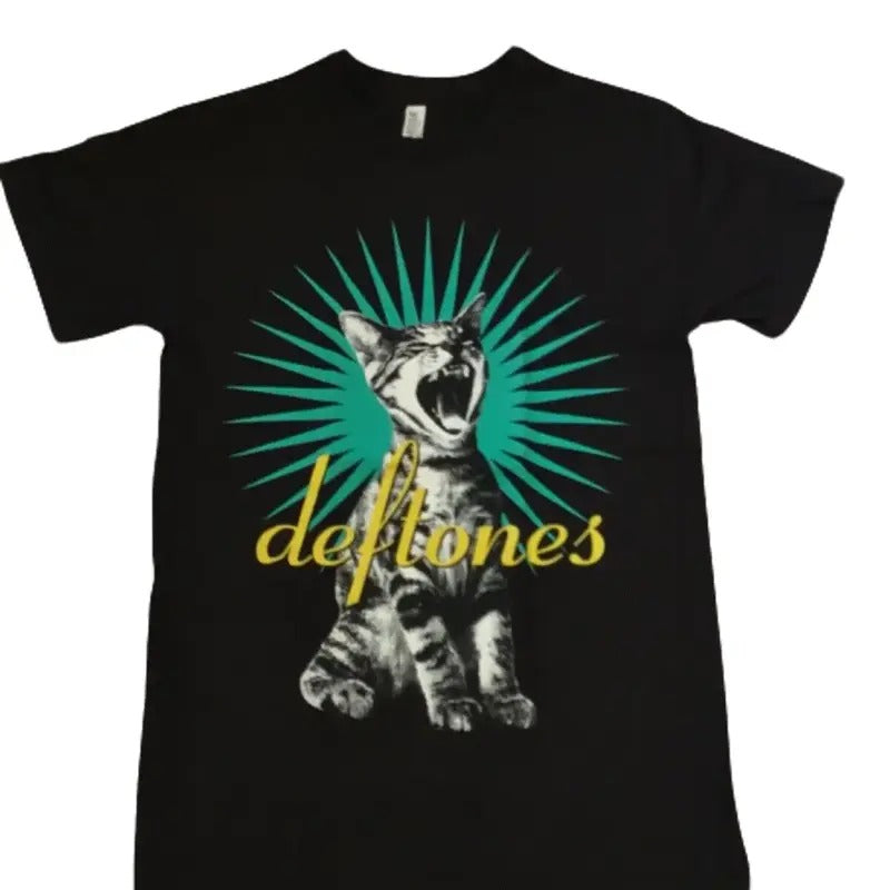 NEW- DEFTONES CAT BAND T-SHIRT  Classic Cotton Fabric Menswear Hoodie, Sweatshirt | DripVista.com