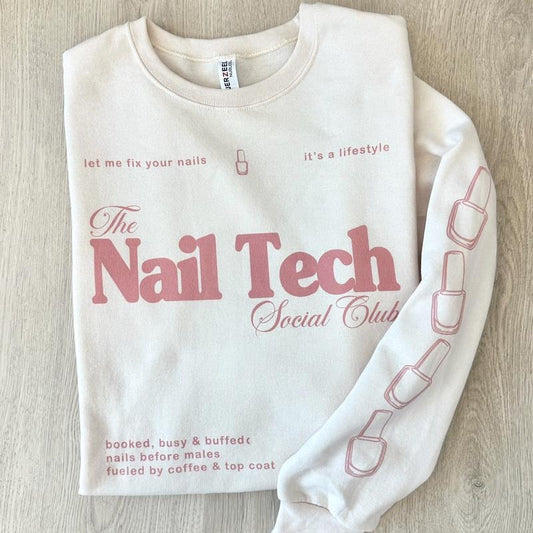 'Nail Tech Social Club' Crewneck Sweatshirt