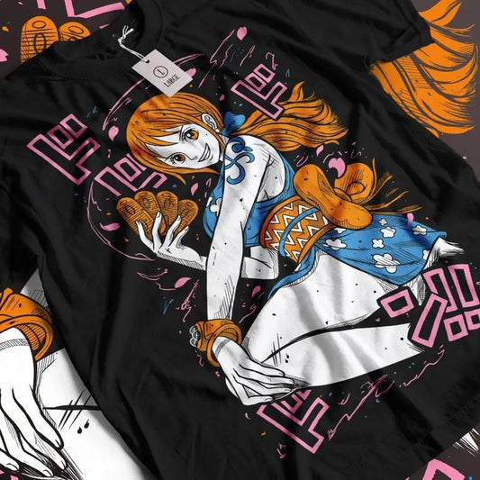 Nami One Piece Manga Kawaii Anime Pirate Unisex Tshirt T-Shirt Tee ALL SIZES
