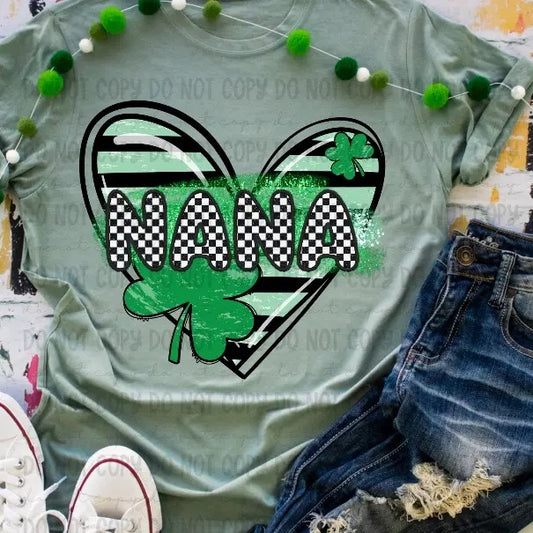 Nana Clover Heart DTF Transfers - THIS IS NOT A SHIRT