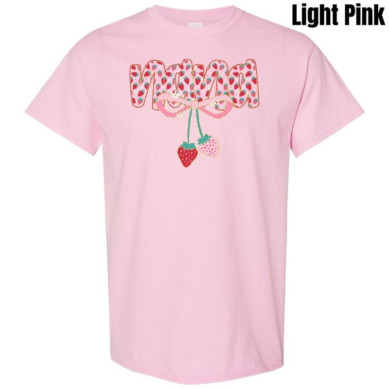 Nana Strawberry Coquette Gildan Short Sleeve T-Shirt 'NLB' Hoodie, Sweatshirt | DripVista.com