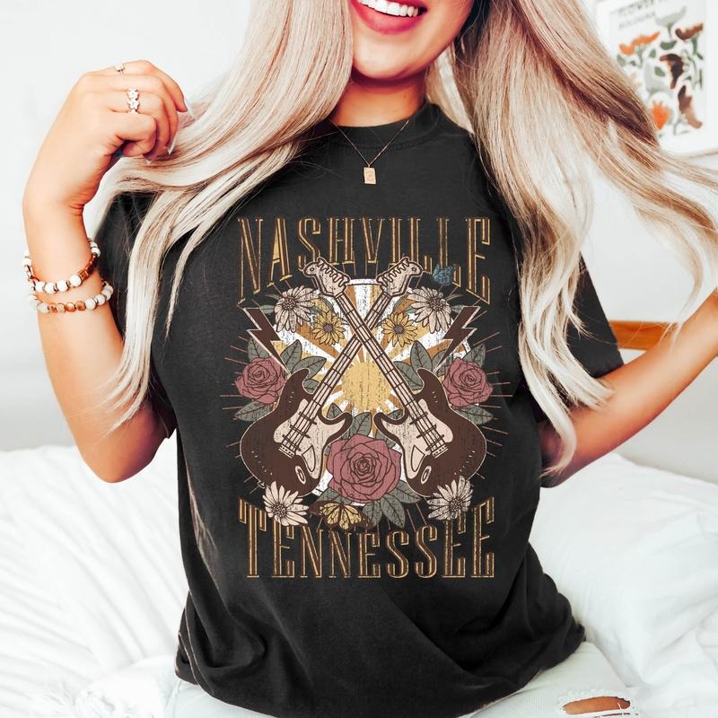 Nashville Tennessee Double Guitar T-Shirt Hoodie, Sweatshirt | DripVista.com