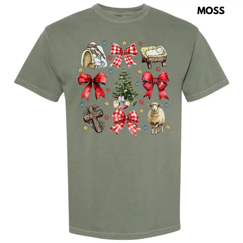 Nativity Coquette Collage Comfort Colors T-Shirt 'NLB' Hoodie, Sweatshirt | DripVista.com