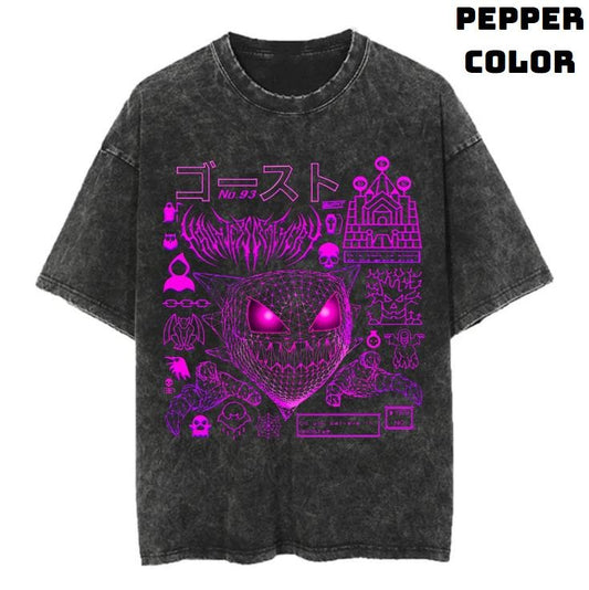 Neon Phantasm Vintage Graphic Tees, Gengar Tshirt, Pokemon Shirts, Pokemon Merch, Anime Manga Shirt, Anime Clothing, Unisex Casual Crew Neck T-Shirt Gifts For Men Women Streetwear Menswear Womenswear