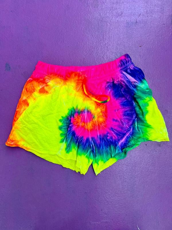 Neon Rainbow Tie-Dye Shorts - Blank T-Shirts, Hoodie, Sweatshirt | DripVista.com