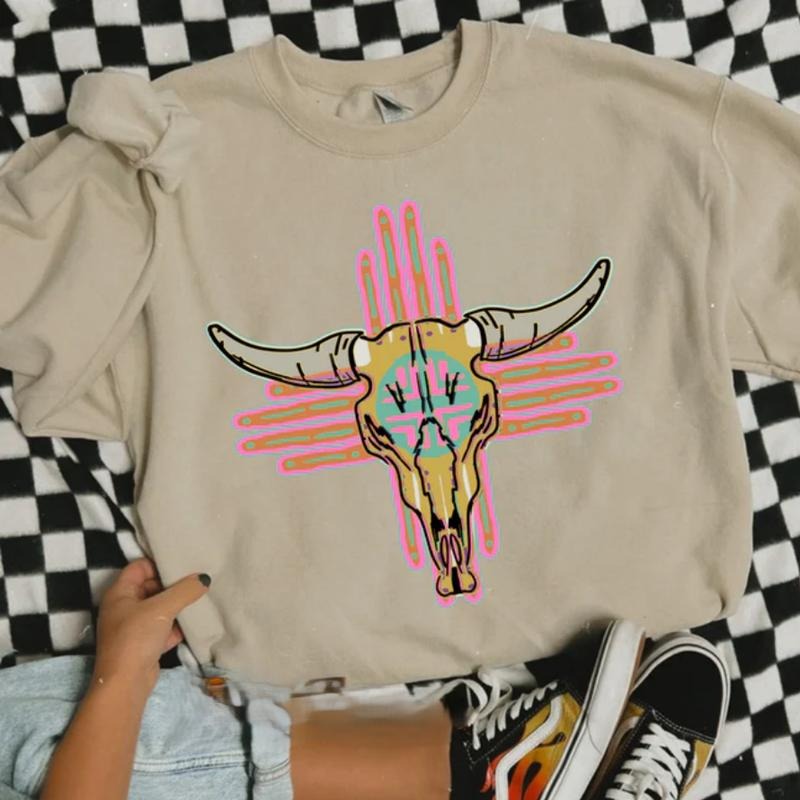 Neon Zia Crewneck vintage sweatshirts, cowgirl outfits, western outfits women clothing, country western girl tops stuff...