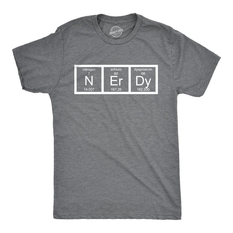 Nerdy Periodic Table T Shirt Funny Science Shirts Mens Mens Funny T Shirts Cool Tees Soft Stylish Casual Menswear Science...