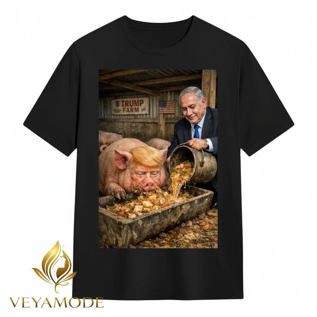 Netanyahu feeds pigs Trump tee