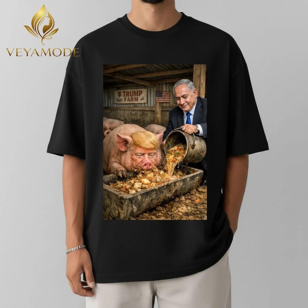 Netanyahu feeds pigs Trump tee