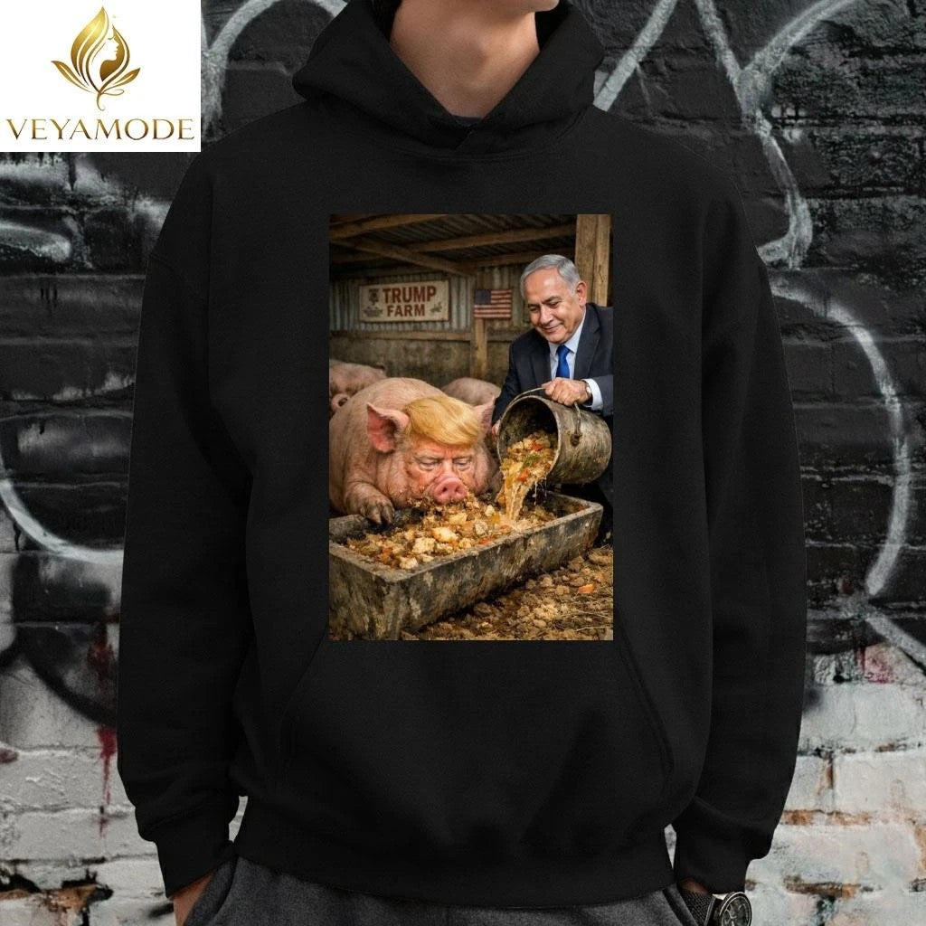 Netanyahu feeds pigs Trump tee