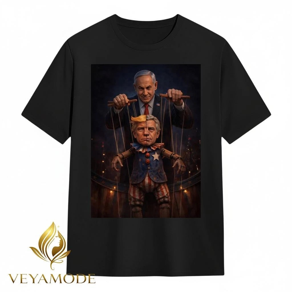 Netanyahu manipulates the puppets Trump and Jeffrey Epstein tee