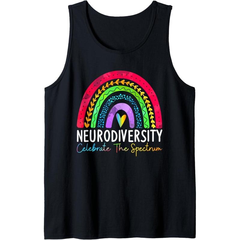 Neurodiversity Autism Spectrum ASD ADHD Rainbow Boho Tank Top MADE IN USA T-Shirts, Hoodie, Sweatshirt | DripVista.com