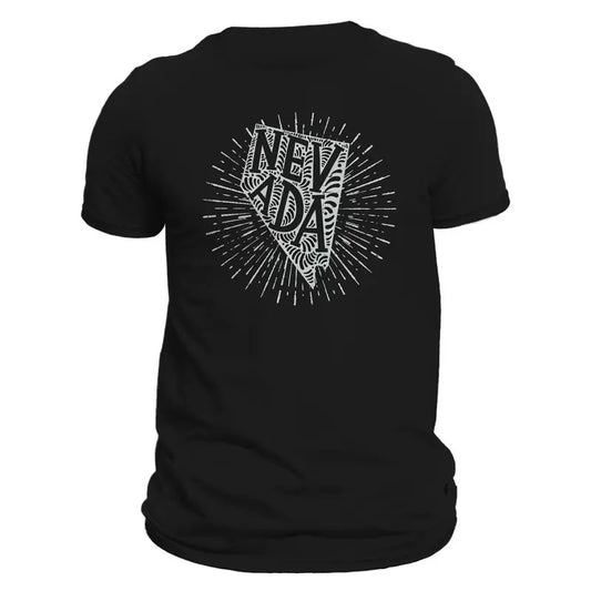Nevada State Men's T-Shirt Casual Crewneck Cotton Black with Unique Graphic Design