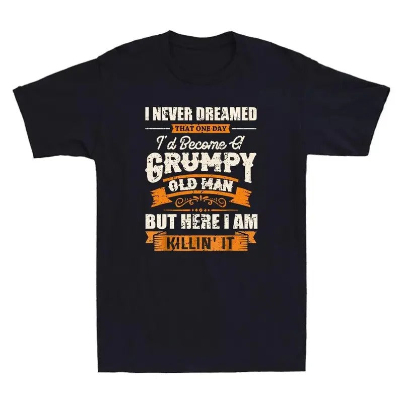 Never Dreamed Swoosh'Jumpman Become WB shield Grumpy Old GA Grandpa Funny Vintage Lightsaber brand Shirt, casual short...