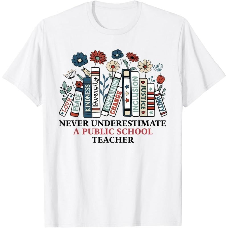 Never Underestimate A Public School Teacher Harris Walz 2024 T-Shirt made in usa Hoodie, Sweatshirt | DripVista.com