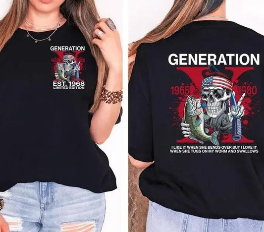New Customize Gen X Fishing T-shirt, Raised On Hose Water Hoodie, Inspired Funny Saying Sarcasm Quotes Sweatshirt, Badass Generation FAFOT Tee