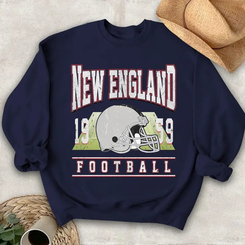 New England Football Vintage Style Sweatshirt,The Pats Sweatshirt,Vintage New England Fan Gift Crewneck,Patriots Sweatshirt
