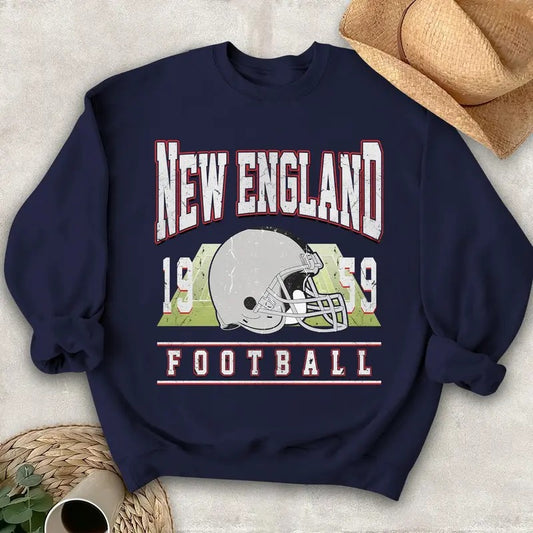 New England Football Vintage Style Sweatshirt,The Pats Sweatshirt,Vintage New England Fan Gift Crewneck,Patriots Sweatshirt