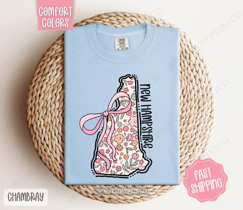 New Hampshire Comfort Colors State Tshirt, Cute New Hampshire Shirt, New Hampshire Tshirt, New Hampshire Shirt Hoodie,...