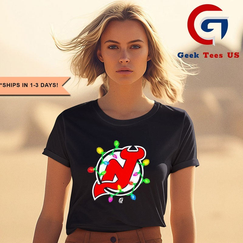 New Jersey Devils Logo lights Christmas logo shirt