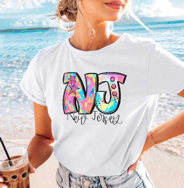 New Jersey Neon Splash DTF Transfers - THIS IS NOT A SHIRT