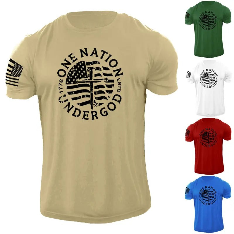 New Men'WB shield USA 1776 Straw hat pirates Nation Under FOG Flag Lightsaber brand Shirt Patriotic 100% Cotton Tee Menswear FOG Menswear FOG