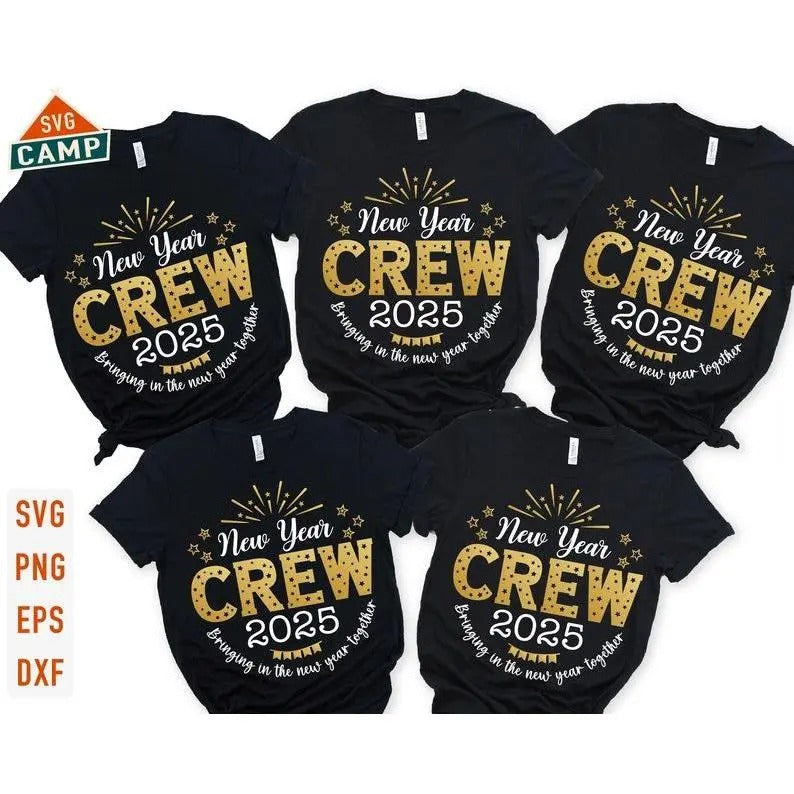 New Year Crew Sweatshirt, Hoodie, T-Shirt, New Year 2025 Shirt, Happy New Year 2025 Shirt, New Year Shirt | DripVista.com
