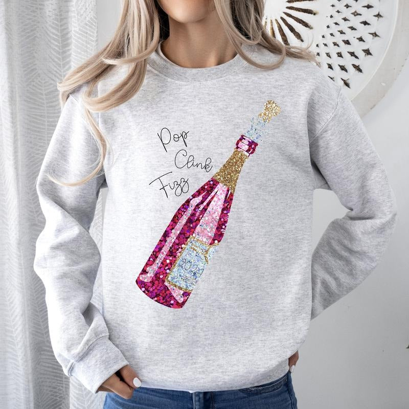 New Year's Champagne, 2024 Party, Sweatshirt T-Shirts, Hoodie | DripVista.com