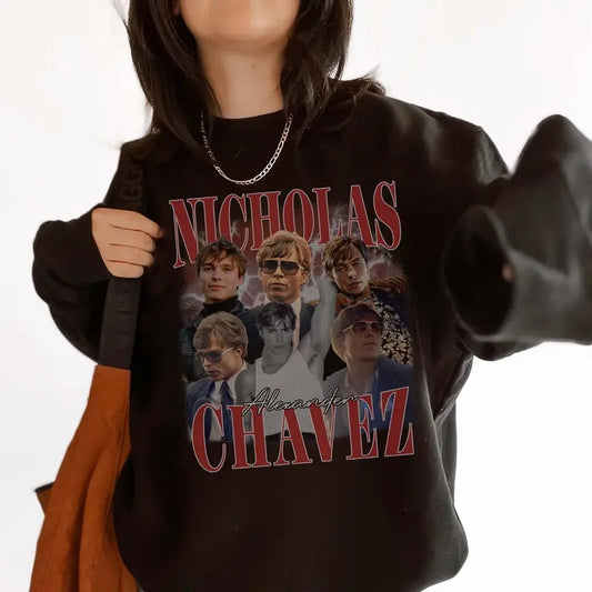 Nicholas Chavez Sweatshirt for Women - for Men, Unisex Y2K Bootleg 90s Vintage Crewneck, Celebrity Crush Merch For Fan, Cotton Fit Pullover Sweaters